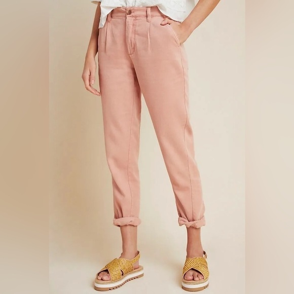 Anthropologie Scout Tapered Slim Pink Pants - Picture 1 of 9